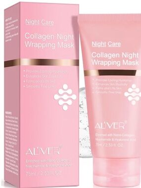 Collagen Night Wrapping Mask 2.53oz Hydrating Anti Aging Face NEW sealed 2 boxes